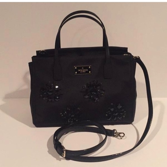 Nwt Kate Spade NY Black Embellished Satchel Bag - Picture 3 of 7